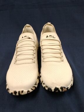 APL Cream Knit Slip-On Sneakers with Leopard-Print Outsole 9